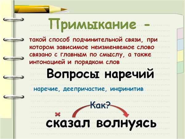 Что такое примыкание русский язык