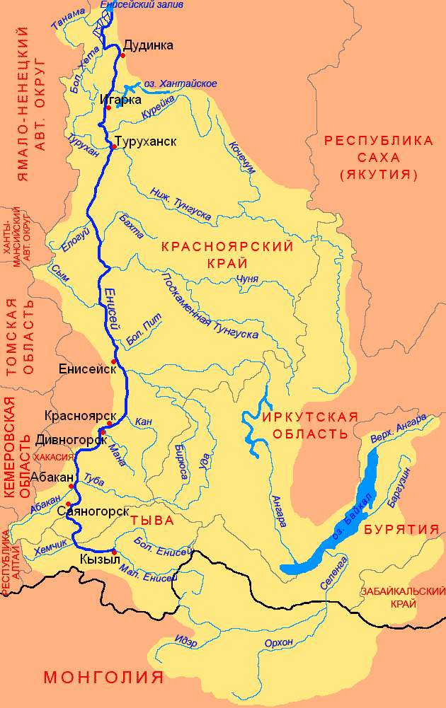 карта рек
